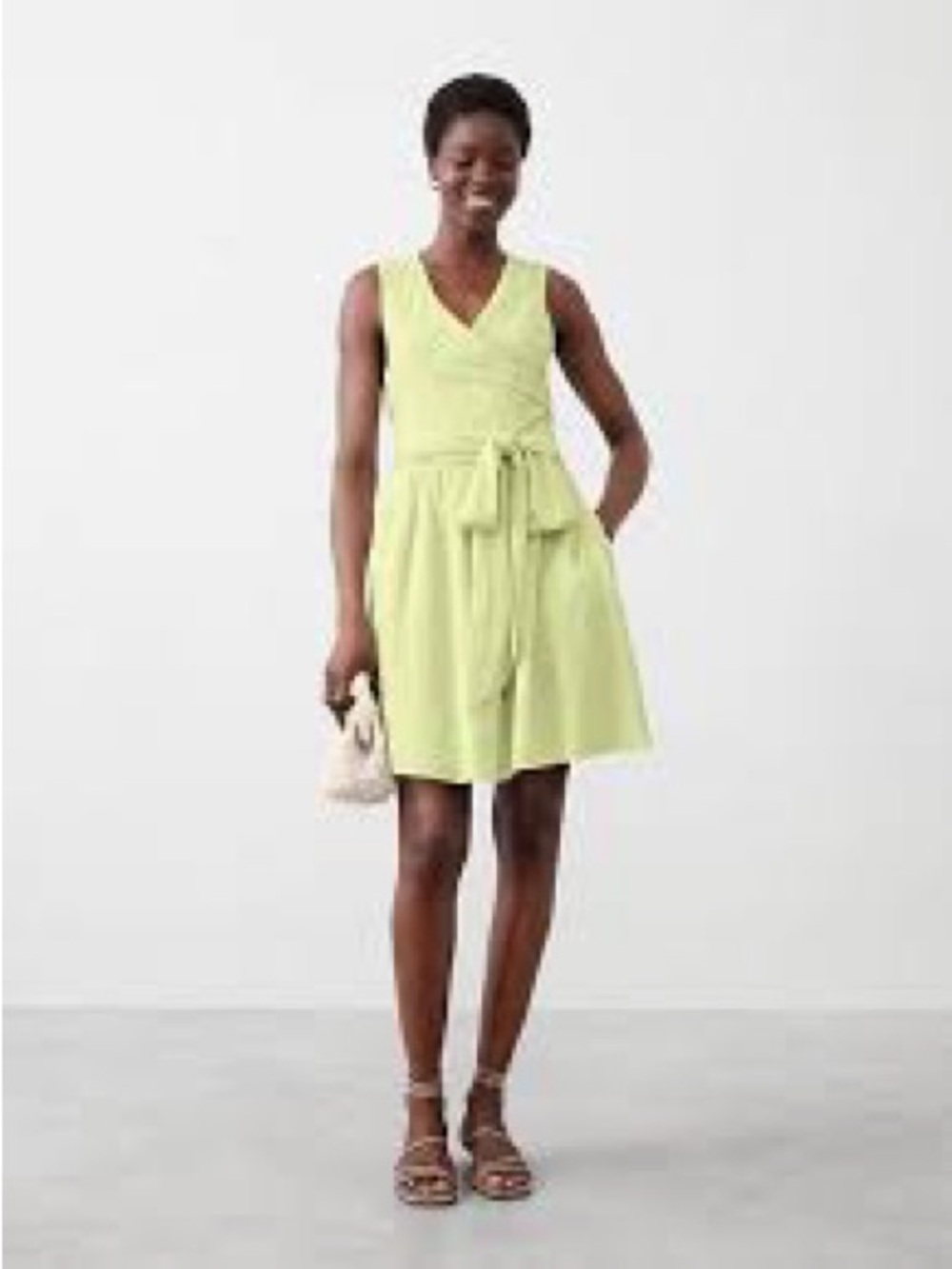 Banana Republic Tie-Waist Mini Dress in Green